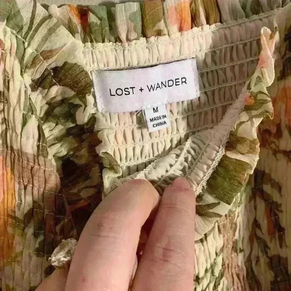 Lost + Wander Maxi Floral Flowy Dress size Medium - Picture 6 of 7